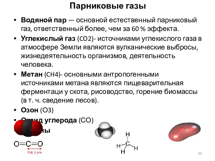 Парниковые газы Водяной пар — основной естественный парниковый газ, ответственный более,