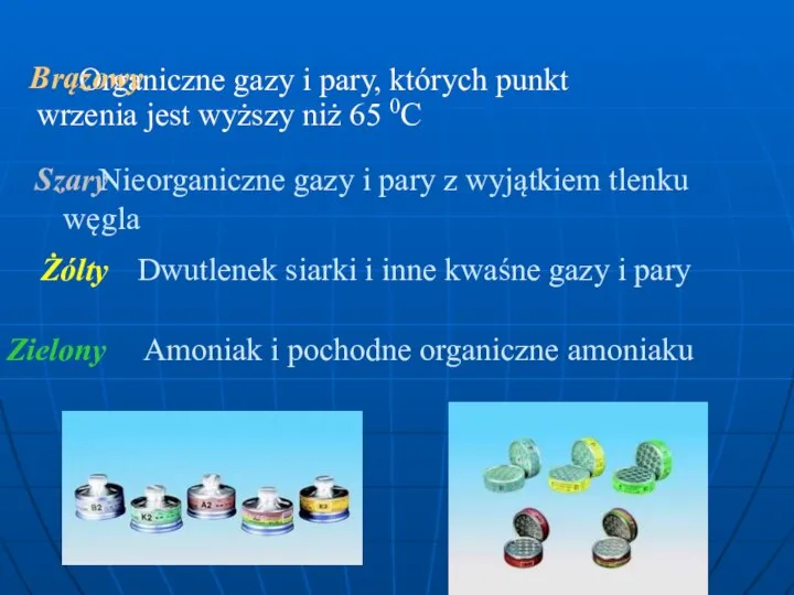 Organiczne gazy i pary, których punkt wrzenia jest wyższy niż 65