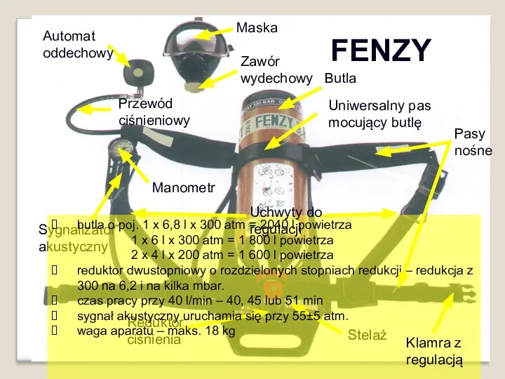 FENZY butla o poj. 1 x 6,8 l x 300 atm