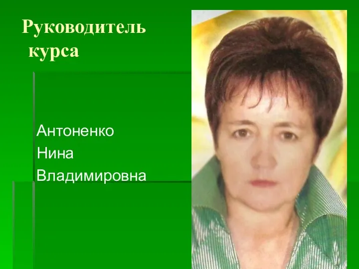 Руководитель курса Антоненко Нина Владимировна