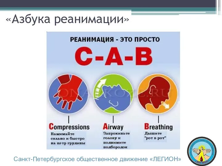 «Азбука реанимации» Санкт-Петербургское общественное движение «ЛЕГИОН»