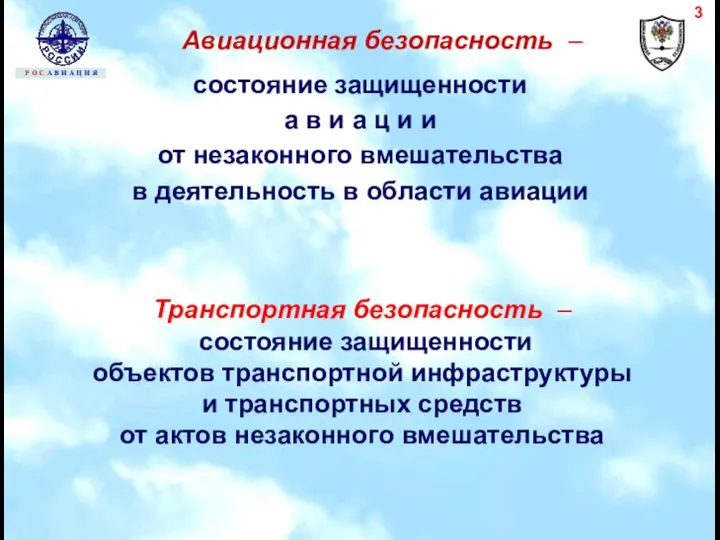 Авиационная безопасность – состояние защищенности а в и а ц и