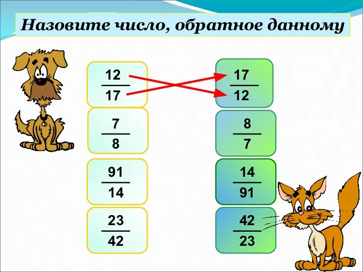 Назовите число, обратное данному