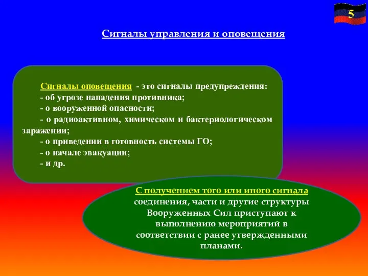 Сигналы управления и оповещения Сигналы оповещения - это сигналы предупреждения: -