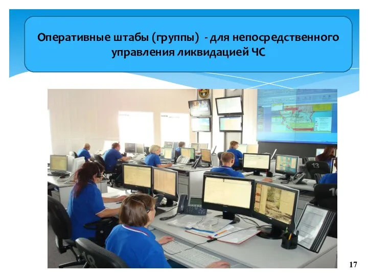 Оперативные штабы (группы) - для непосредственного управления ликвидацией ЧС