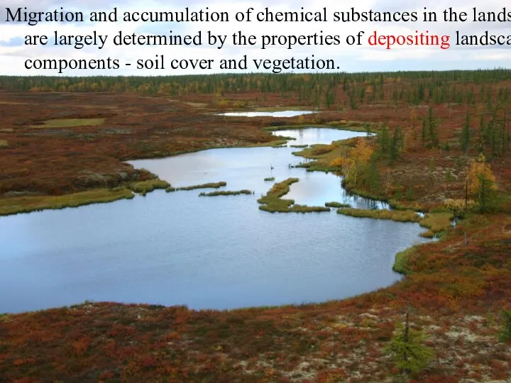 Migration and accumulation of chemical substances in the landscape are largely