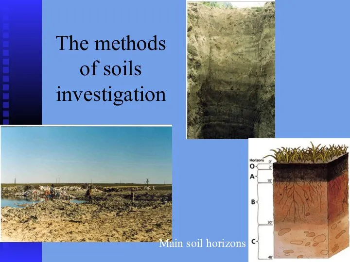 The methods of soils investigation Main soil horizons
