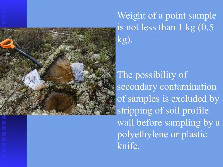 Weight of a point sample is not less than 1 kg
