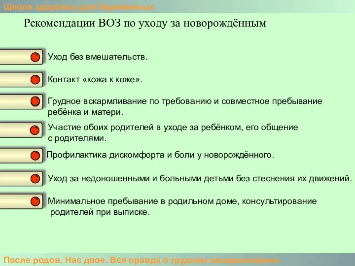 Школа здоровья для беременных После родов. Нас двое. Вся правда о