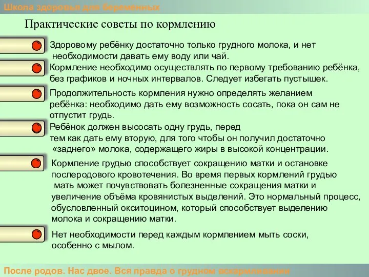 Школа здоровья для беременных После родов. Нас двое. Вся правда о