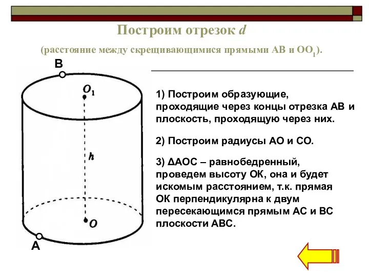 r a r d К С Построим отрезок d (расстояние между