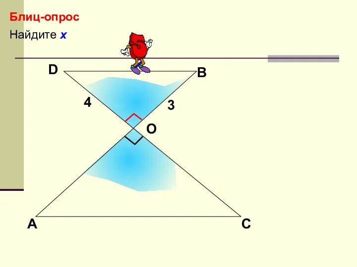 х Найдите х Блиц-опрос А В С D 4 3 О