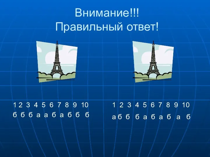 Внимание!!! Правильный ответ! 1 2 3 4 5 6 7 8