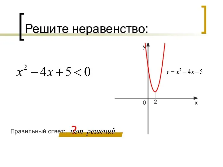 Решите неравенство: ? Правильный ответ: 2