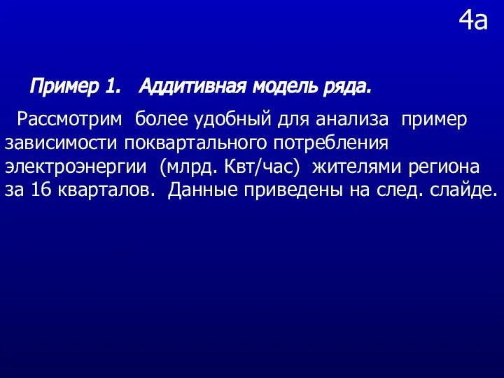 4a Пример 1. Аддитивная модель ряда. Рассмотрим более удобный для анализа