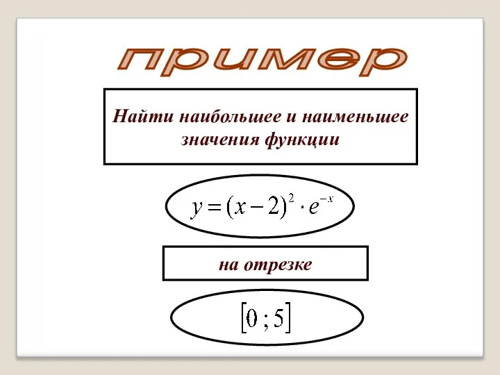 пример Найти наибольшее и наименьшее значения функции на отрезке