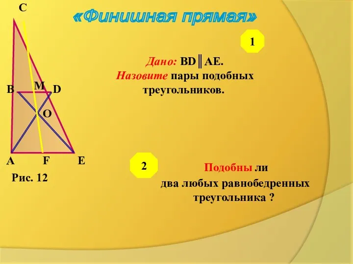 «Финишная прямая» Рис. 12 A B C D E M O