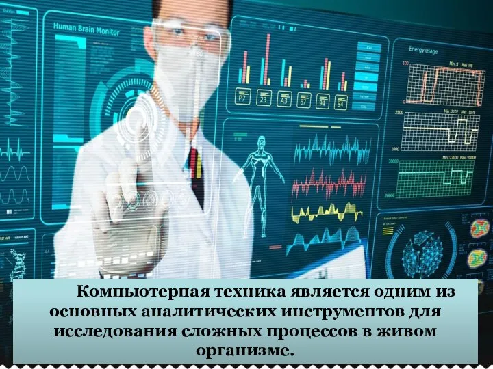 Компьютерная техника является одним из основных аналитических инструментов для исследования сложных процессов в живом организме.