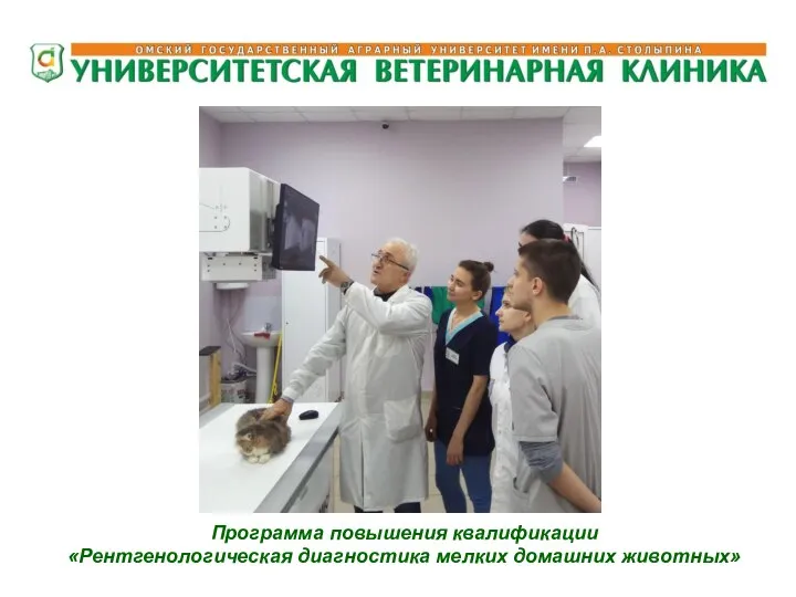 Программа повышения квалификации «Рентгенологическая диагностика мелких домашних животных»