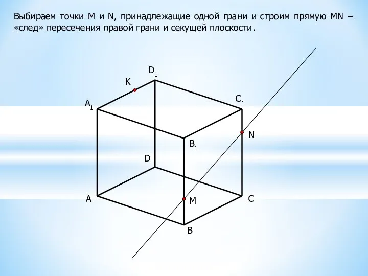 A B C D B1 C1 D1 M N K Выбираем