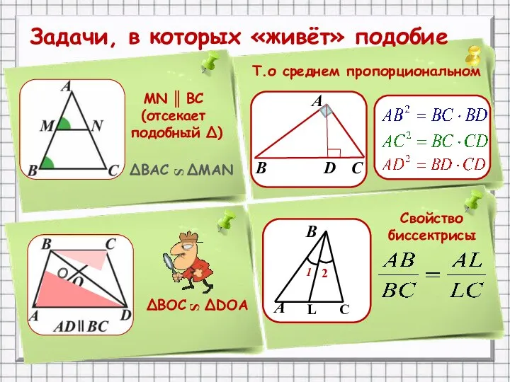 B A 2 MN BC (отсекает подобный ∆) ║ ∆BOC ∆DOA