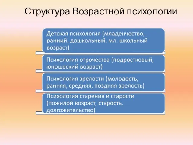 Структура Возрастной психологии