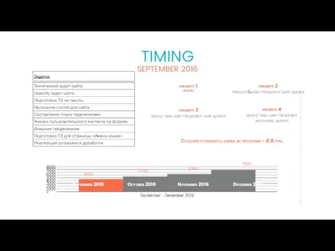 SEPTEMBER 2016 TIMING priority 1 brand priority 2 product&high-frequency care queries