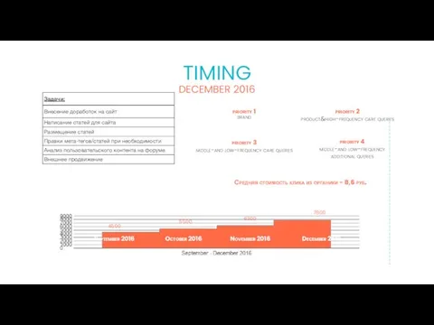 DECEMBER 2016 TIMING priority 1 brand priority 2 product&high-frequency care queries