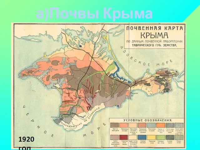 а)Почвы Крыма 1920 год