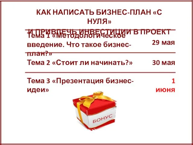 КАК НАПИСАТЬ БИЗНЕС-ПЛАН «С НУЛЯ» И ПРИВЛЕЧЬ ИНВЕСТИЦИИ В ПРОЕКТ Тема