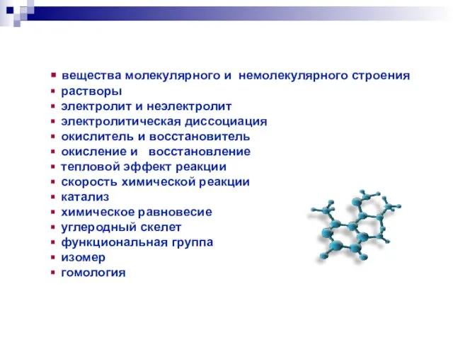 вещества молекулярного и немолекулярного строения растворы электролит и неэлектролит электролитическая диссоциация