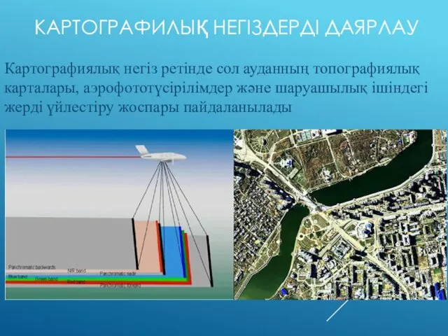 КАРТОГРАФИЛЫҚ НЕГІЗДЕРДІ ДАЯРЛАУ Картографиялық негіз ретінде сол ауданның топографиялық карталары, аэрофототүсірілімдер