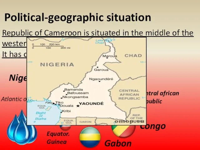 Political-geographic situation Republic of Cameroon is situated in the middle of