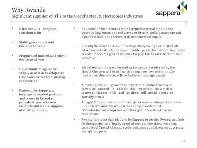 Why Rwanda Significant supplier of 3T’s to the world’s steel &