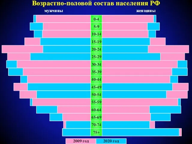 Возрастно-половой состав населения РФ