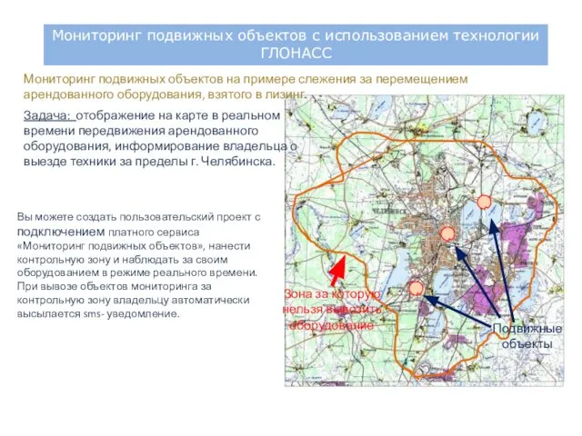 Мониторинг подвижных объектов на примере слежения за перемещением арендованного оборудования, взятого