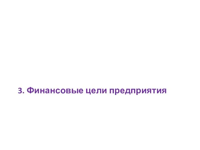 3. Финансовые цели предприятия