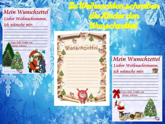 Zu Weihnachten schreiben die Kinder den Wunschzettel.