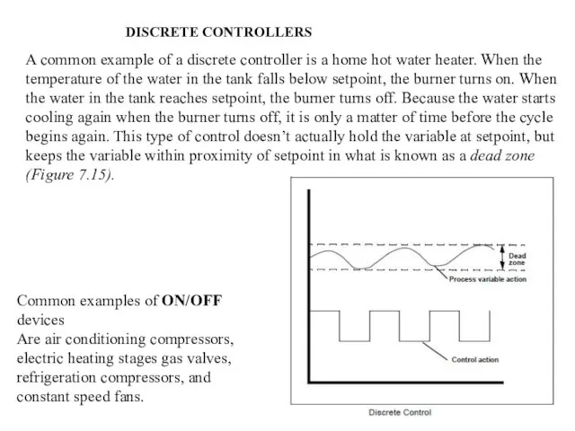 A common example of a discrete controller is a home hot