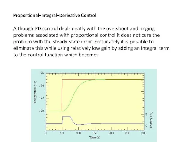 Proportional+Integral+Derivative Control Although PD control deals neatly with the overshoot and