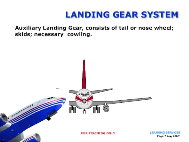 Page Aug 2007 LANDING GEAR SYSTEM Auxiliary Landing Gear, consists of