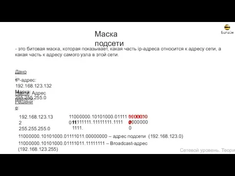 Маска подсети - это битовая маска, которая показывает, какая часть ip-адреса