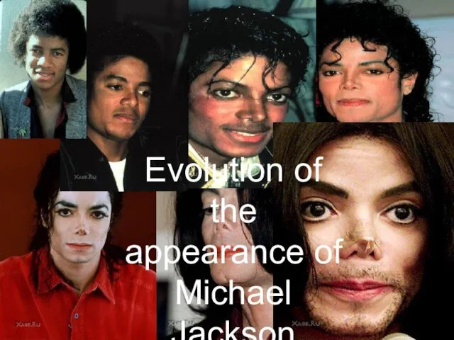 Evolution of the appearance of Michael Jackson