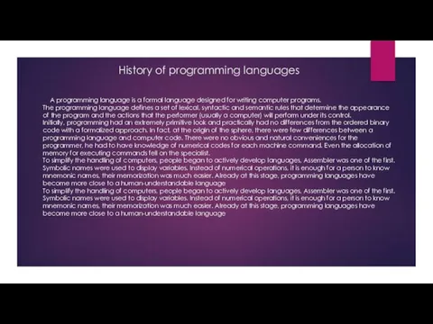 History of programming languages