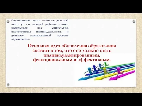 Современная школа —это социальный институт, где каждый ребенок должен раскрыться как