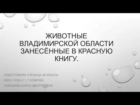 Животные Владимирской области, занесённые в Красную книгу