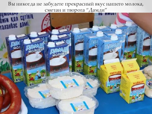 Вы никогда не забудете прекрасный вкус нашего молока, сметан и творога “Дамди”