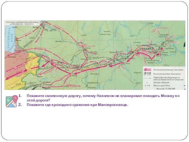 Покажите смоленскую дорогу, почему Наполеон не планировал покидать Москву по этой