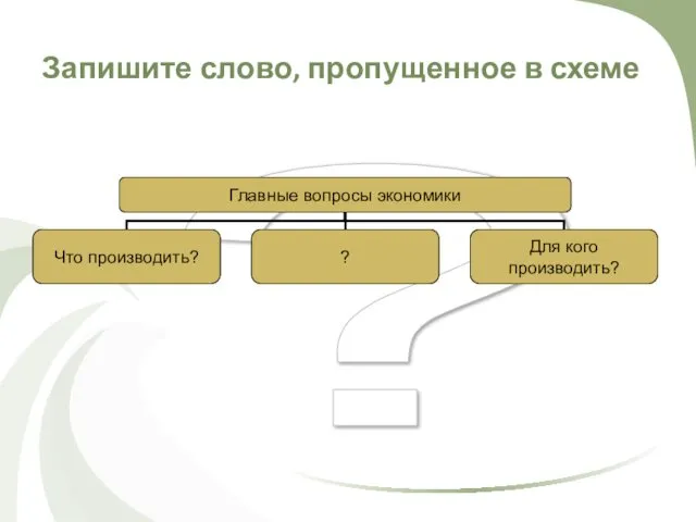 ? Запишите слово, пропущенное в схеме