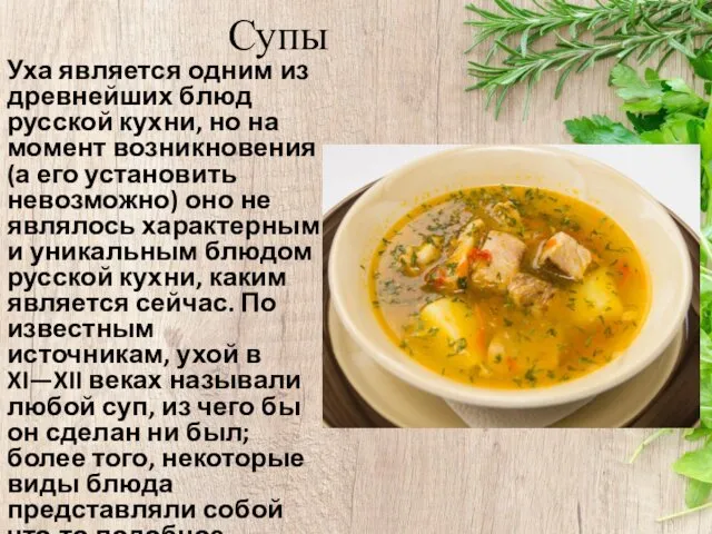 Супы Уха является одним из древнейших блюд русской кухни, но на